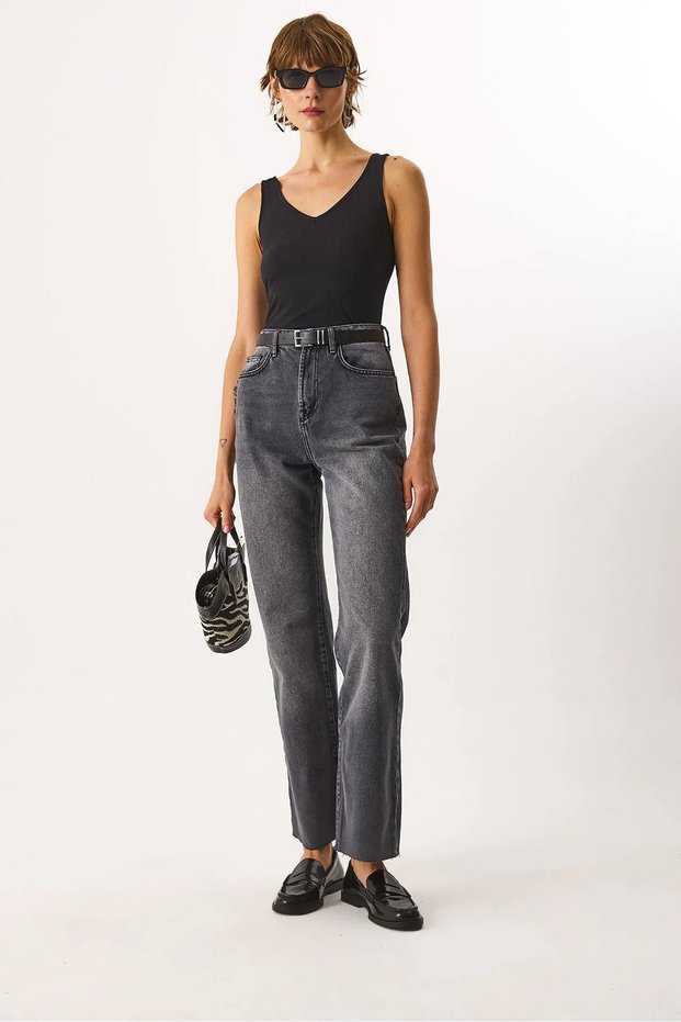 Kendall Front and Back V-Neck Tank Top - Black