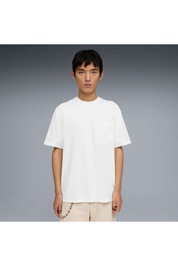 تي شيرت SELECT Essentials Pocket Tee للرجال باللون الأبيض
