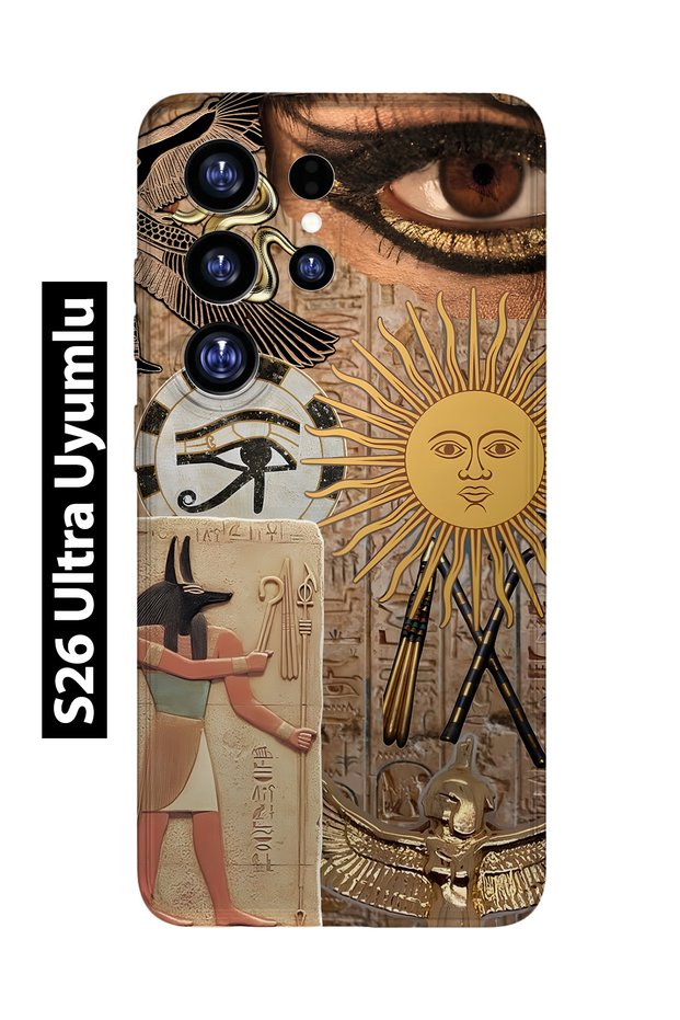 Samsung Galaxy S26 Ultra Compatible Eye of Ra Patterned Transparent Phone Case