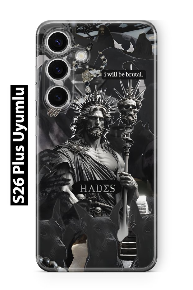 Samsung Galaxy S26 Plus Compatible Hades Mythology Patterned Transparent Phone Case