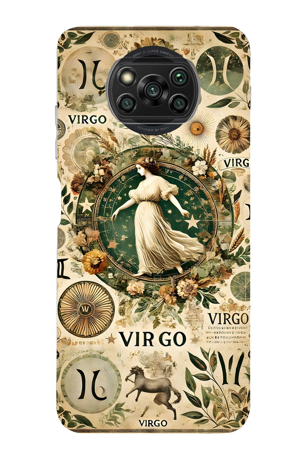 Poco X3 Nfc / X3 Pro Compatible Virgo Sign Pattern Transparent Phone Case