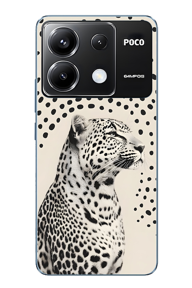 Poco X6 Pro Compatible Leopard Pattern Transparent Phone Case