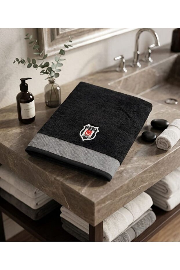 New Season Licensed Beşi̇ktaş Curl Bath Towel 70 X 140 cm