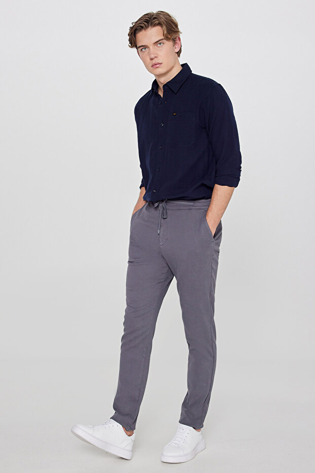 Soft Textured Regular Fit Regular Cut Trousers with Pockets