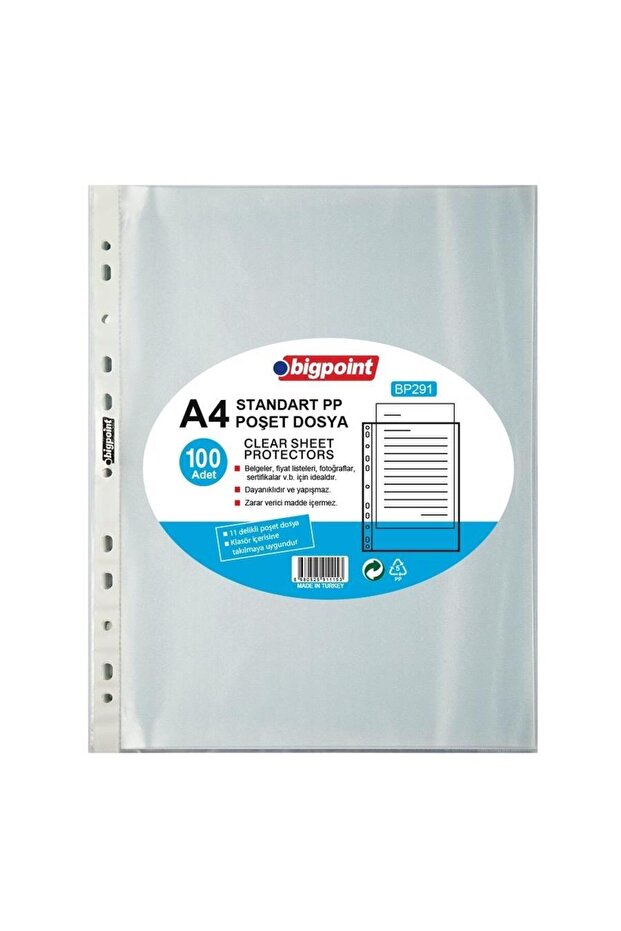 Bigpoint Bp291 Föy File Standard 40 Micron A4 Transparent 100 Pack Bag File