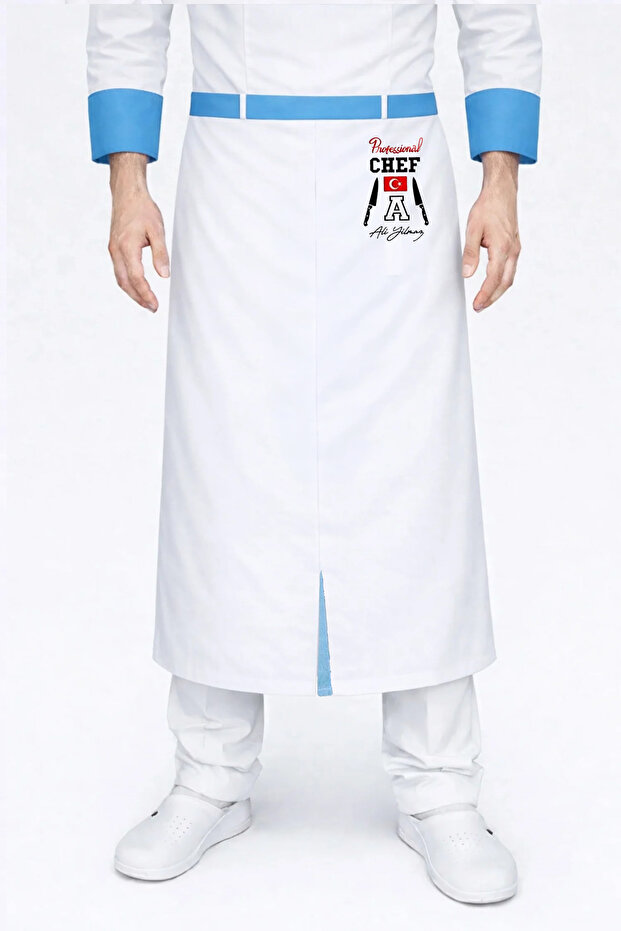 Chef Apron with Name Gift, Waist-Tie Chef Apron, Kitchen Aprons, Cafe Restaurant Apron, Chef