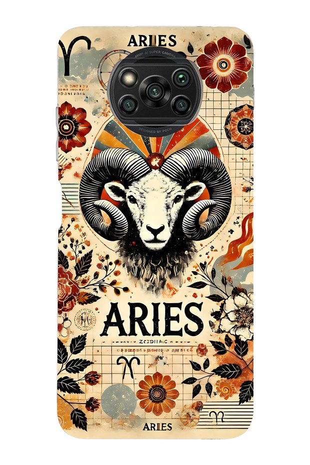 Poco X3 Nfc / X3 Pro Compatible Aries Patterned Transparent Phone Case