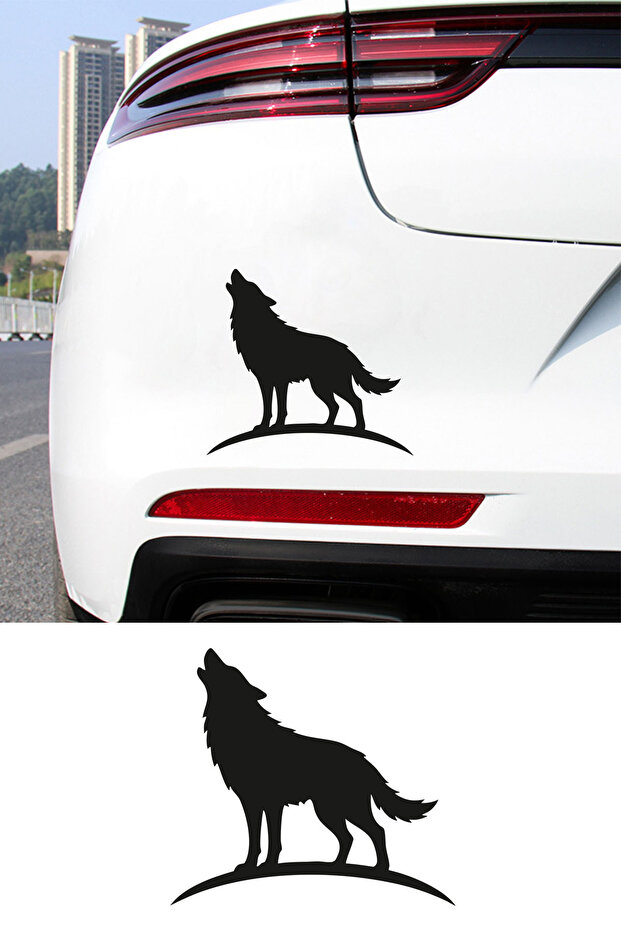 Howling Wolf Car Sticker – Car Window Hood Sticker - Wolf Motorcycle Car Sticker 15X14Cm
