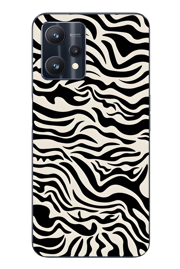 Realme 9 Pro Compatible Zebra Patterned Transparent Phone Case