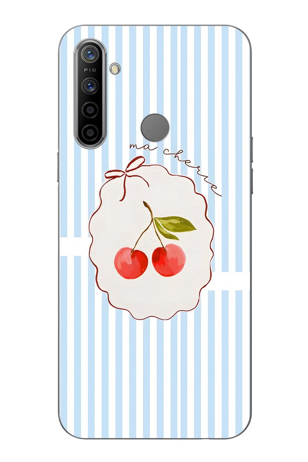 Realme 5I / 6I / C3 Compatible Ma Cherie Cherry Pattern Transparent Phone Case