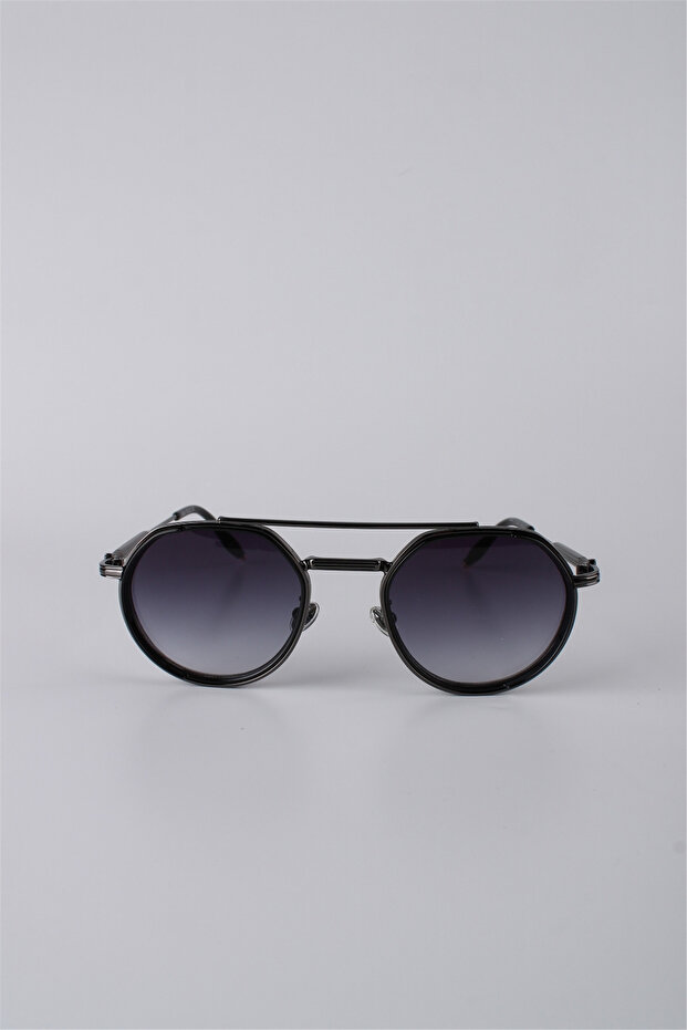 Unisex Round Metal Frame Smoked Gradient Glass Sunglasses Gg25Mp2932R01