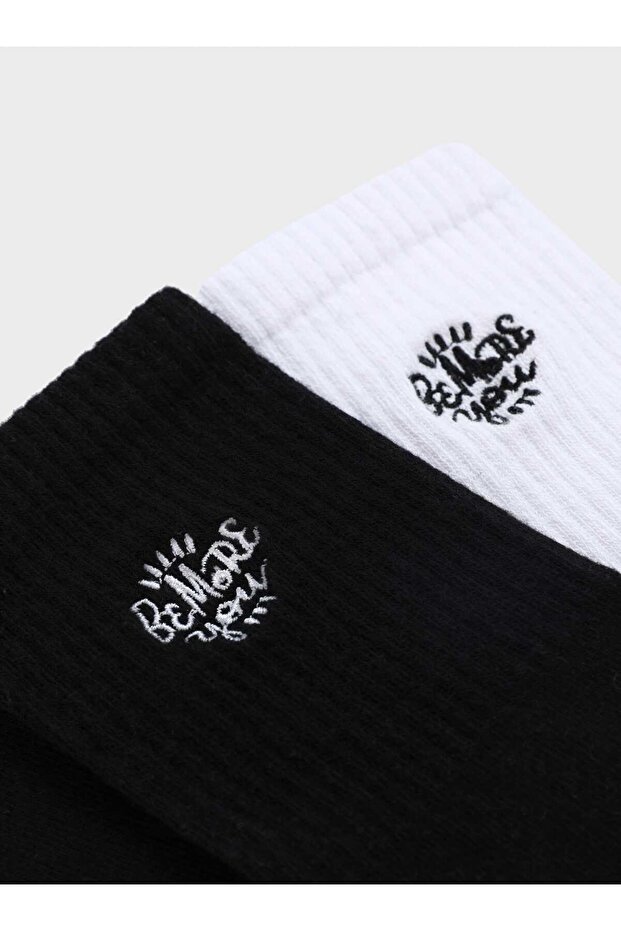 Socks - Black - White - - 2