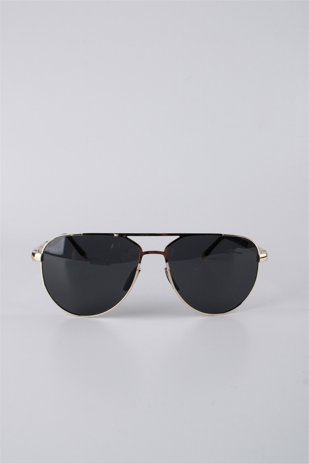 Unisex Drop Model Gold Framed Black Glass Sunglasses Gg25Mp3212R05