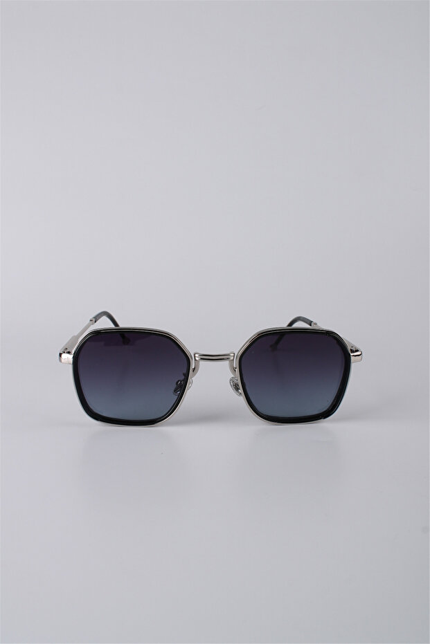 Unisex Geometric Metal Frame Gradient Glass Sunglasses Gg25Mp3423R04