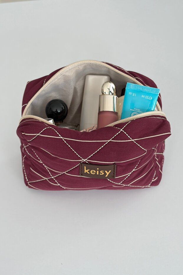 Patterned Puffy Makeup Bag - 3