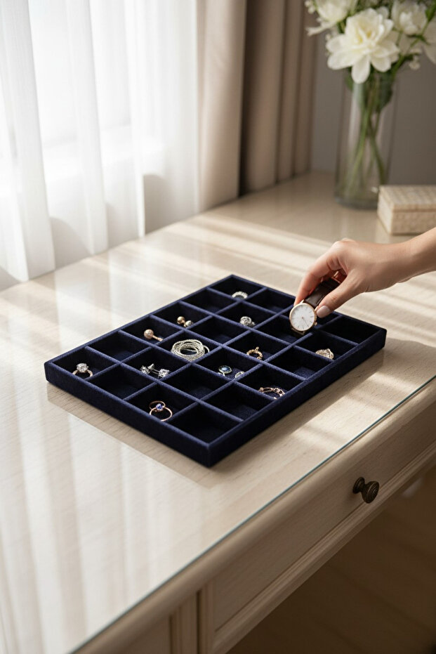 Wooden Baby Face Fabric Drawer Organizer 34X24X3 cm