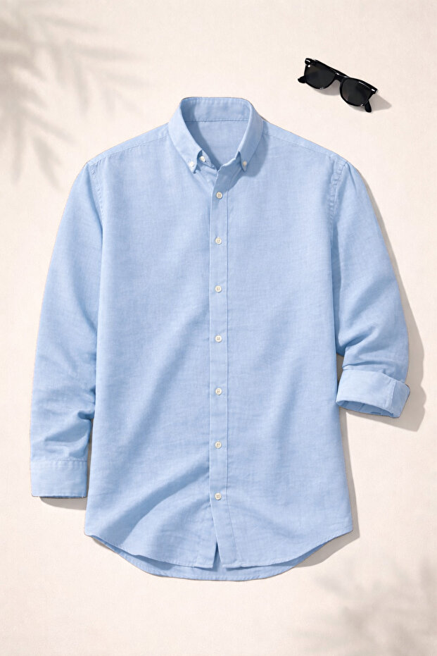 Men's Sofia Linen Shirt Summer Breathable Comfortable Fit Collar Buttoned Stylish Casual