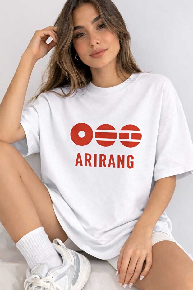 تيشيرت كبير الحجم مطبوع عليه Arirang World Tour BTS