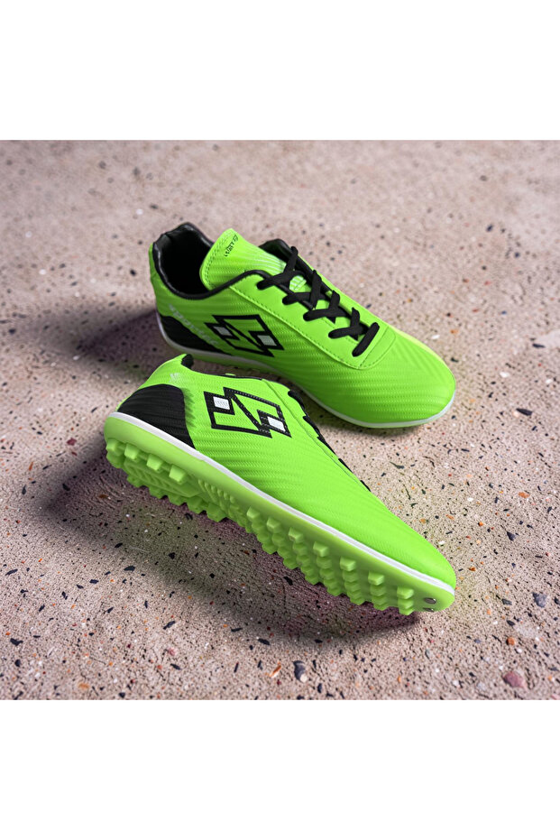 Men's Orange-Green Casual Lace-Up Comfortable Insole Turf Field Shoes