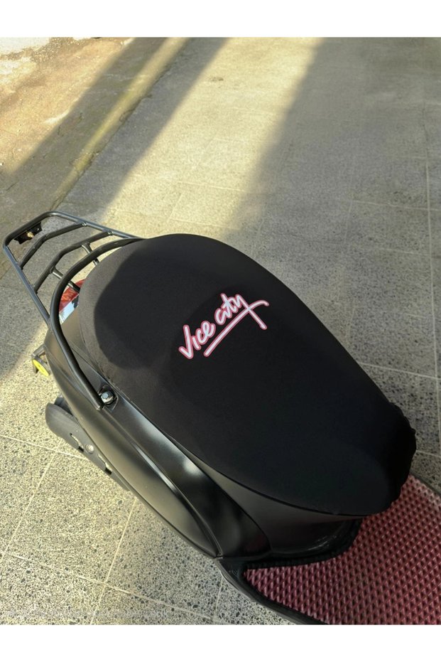 Vice City Black Combed Cotton Motorcycle Seat Cover 1St Quality Lycra Combed Cotton Washable