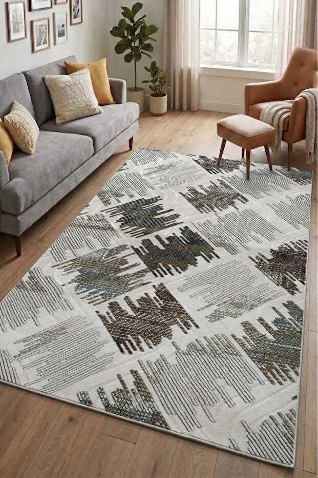 Non-Slip Based Carpet Runner Living Room Hallway Kitchen Bedroom Carpet 3020 Gray