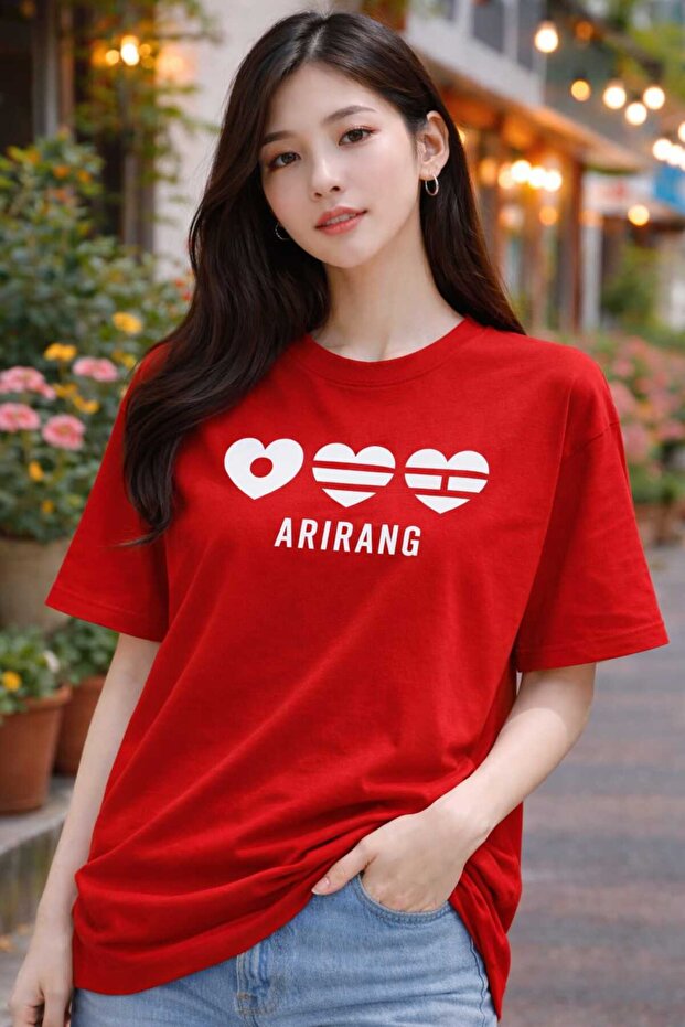 تيشيرت كبير الحجم مطبوع عليه Arirang World Tour BTS
