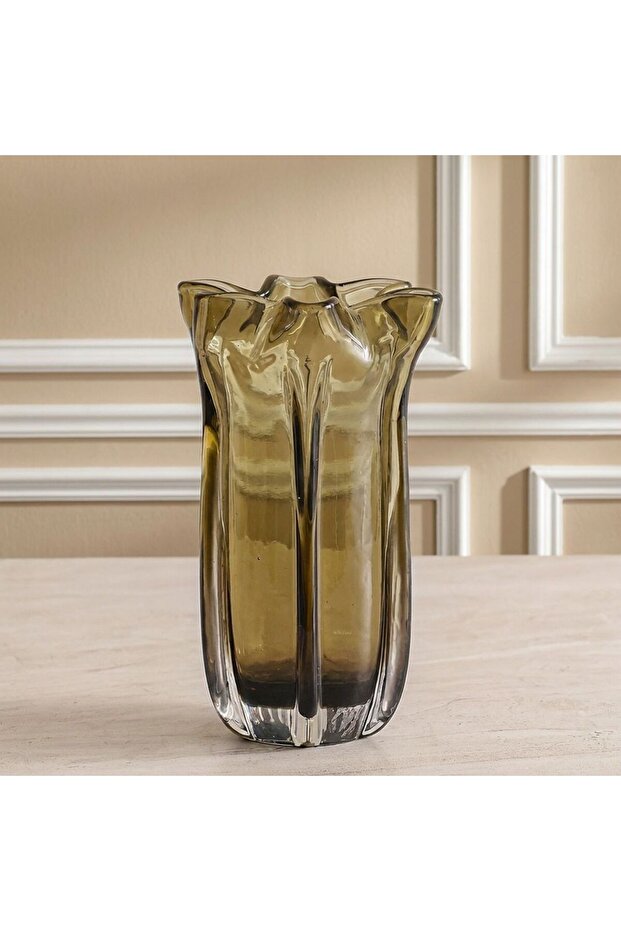 Mirabella Glass Vase 13X13X24.5 cm -Brown