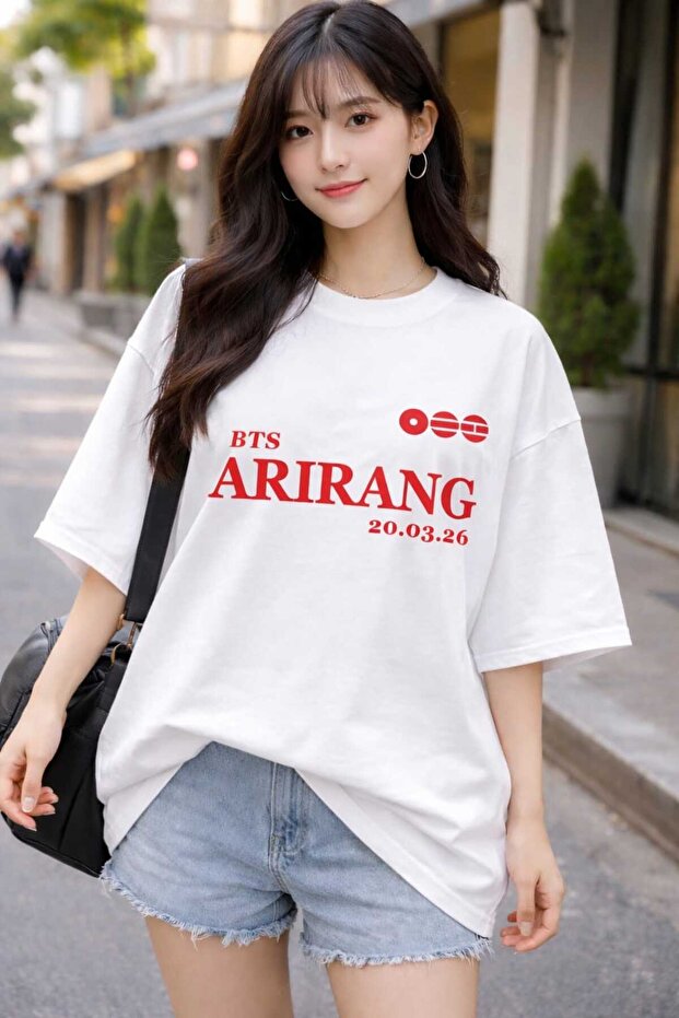 تيشيرت كبير الحجم مطبوع عليه Arirang World Tour BTS