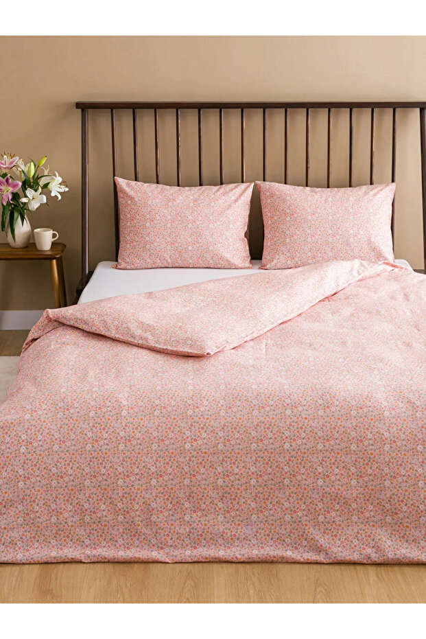 طقم غطاء لحاف مزدوج بنمط زهور متنوعة من LCW HOME