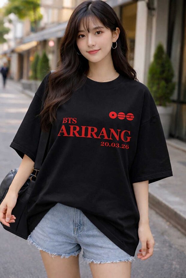 تيشيرت كبير الحجم مطبوع عليه Arirang World Tour BTS
