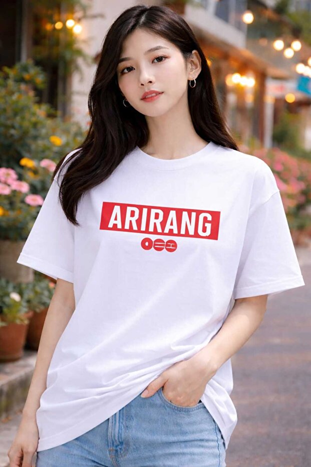 تيشيرت كبير الحجم مطبوع عليه Arirang World Tour BTS