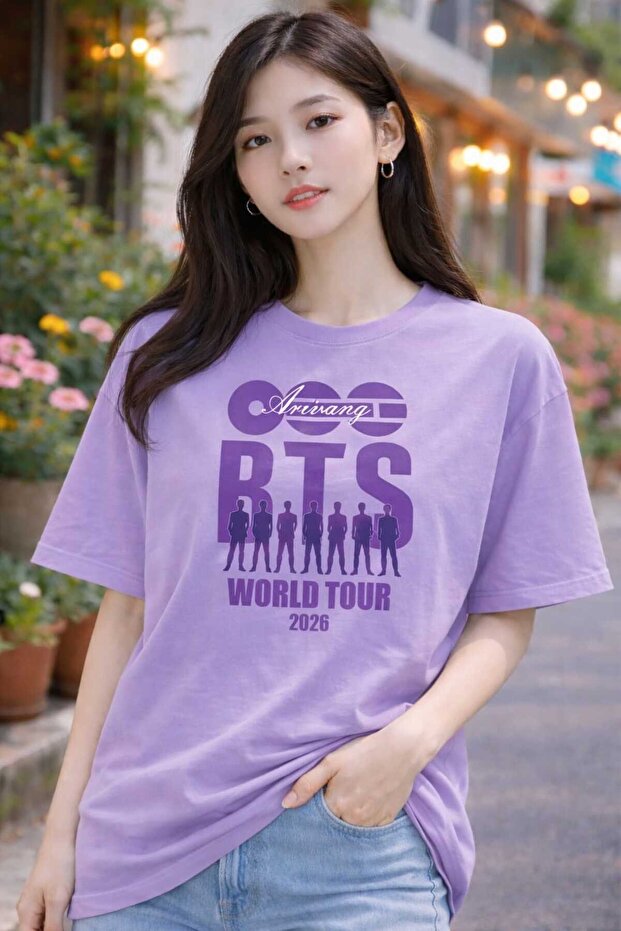 تيشيرت كبير الحجم مطبوع عليه Arirang World Tour BTS