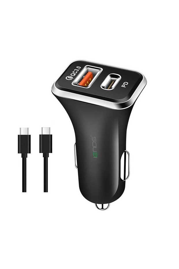 Car Charger with Dual Port (Type-C and USB)