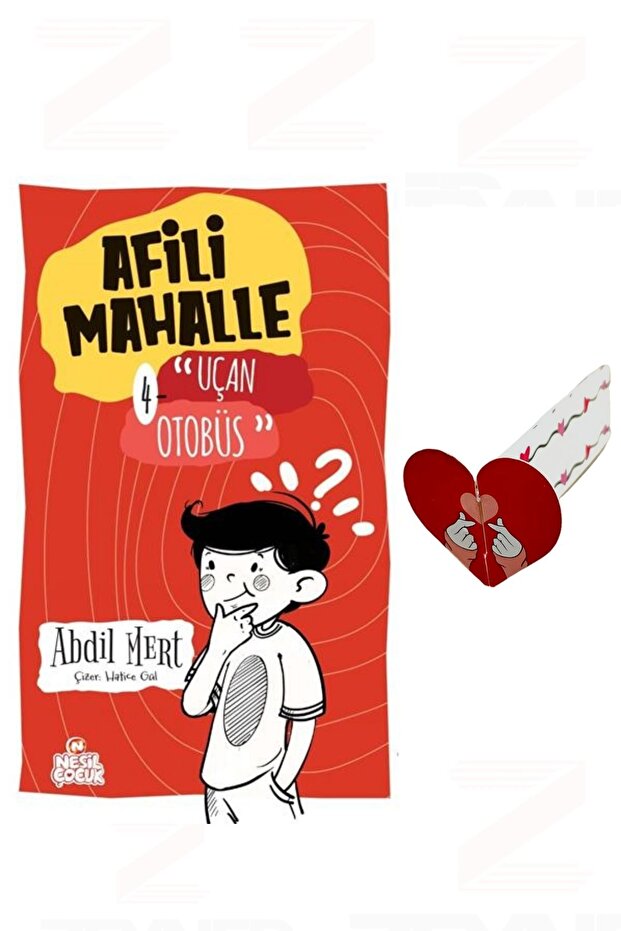 Afili Mahalle 4 Uçan Otobüs - Special Design Heart Bookmark Gift