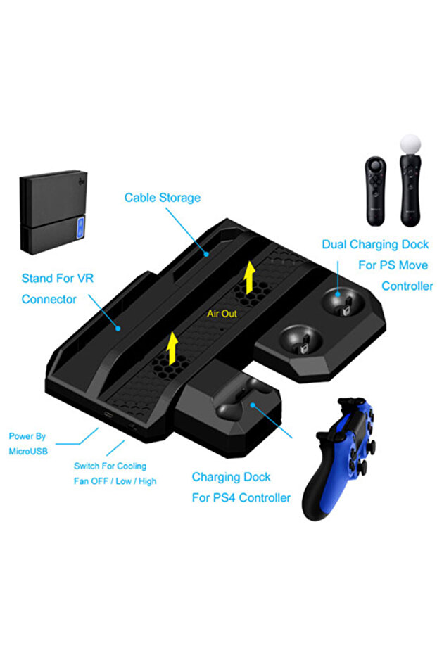 حامل تبريد متعدد الوظائف لسلسلة أجهزة الواقع الافتراضي PS4 - 5
