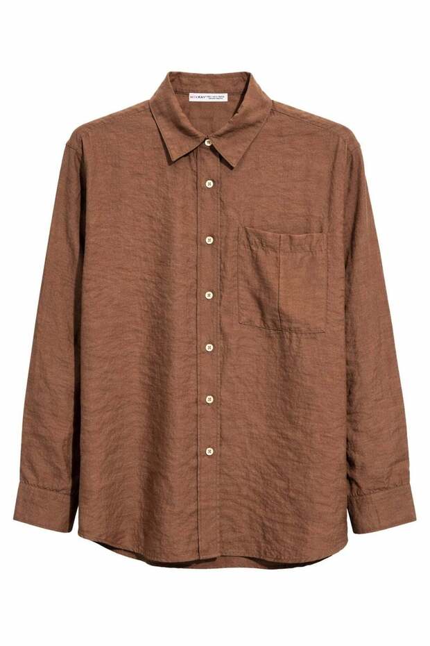 4628 Women's Pocket Detailed Modal Shirt Brown