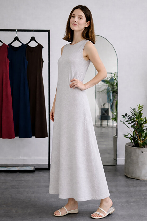 Sleeveless Undergarment Dress N8102 Gray