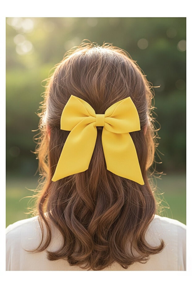 Spring Breeze Vibrant Yellow Silky Textured Bow Buckle - the Ultimate Handmade Accessory