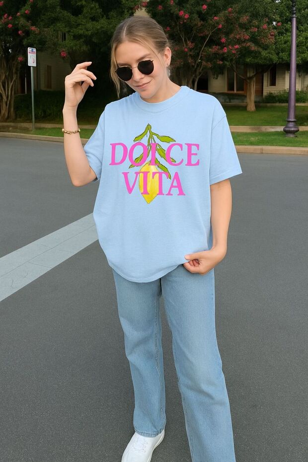 Dolce Vita Printed T-Shirt Oversize Unisex T-Shirt 1Pv5