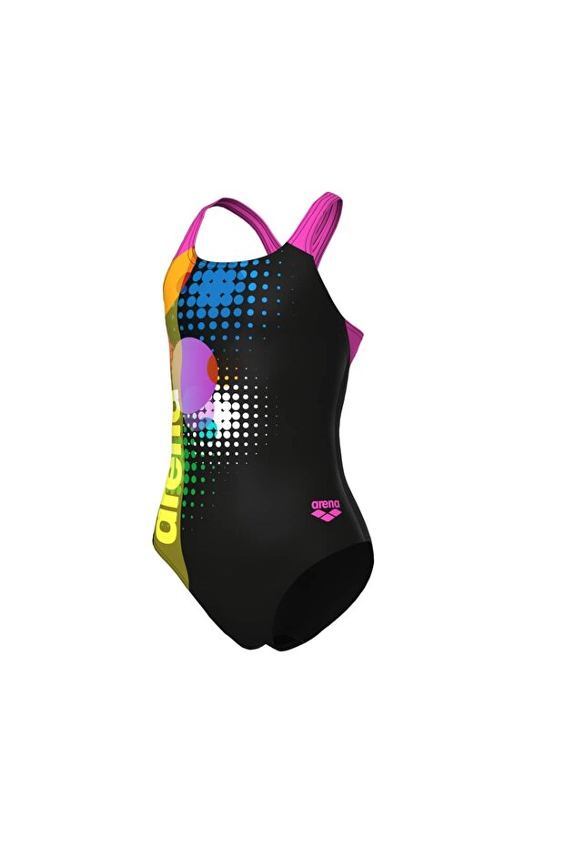 G Dots Swimsuit Swim Pro Back Black Multi-Black-Shocking Pink