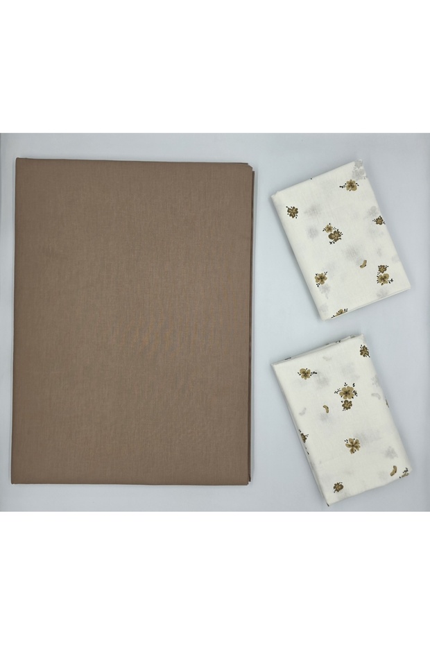 100% Organic Cotton Fabric Solid Color (Without Elastic) Sheet+Combined Patterned Pillowcase***