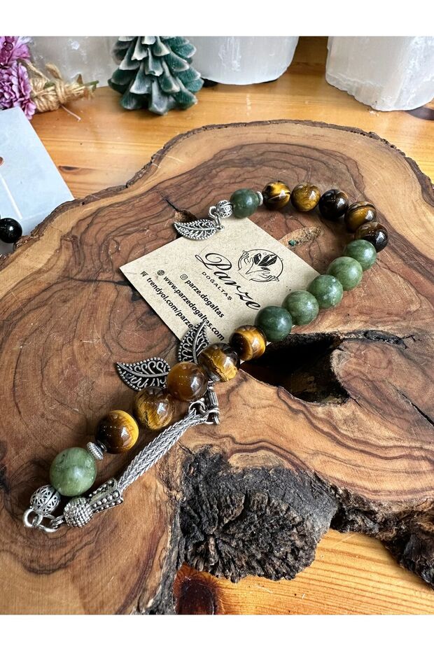 Jade and Tiger's Eye Zaza Prayer Beads