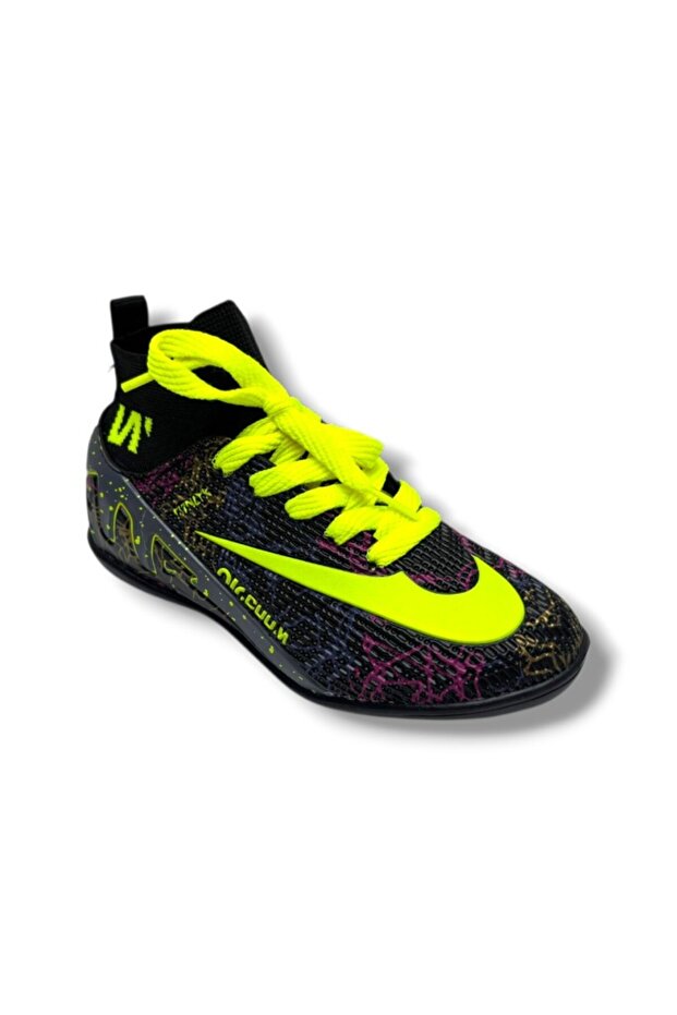041-26 Boys' Sock-Top Field Shoes Black Yellow 36-39