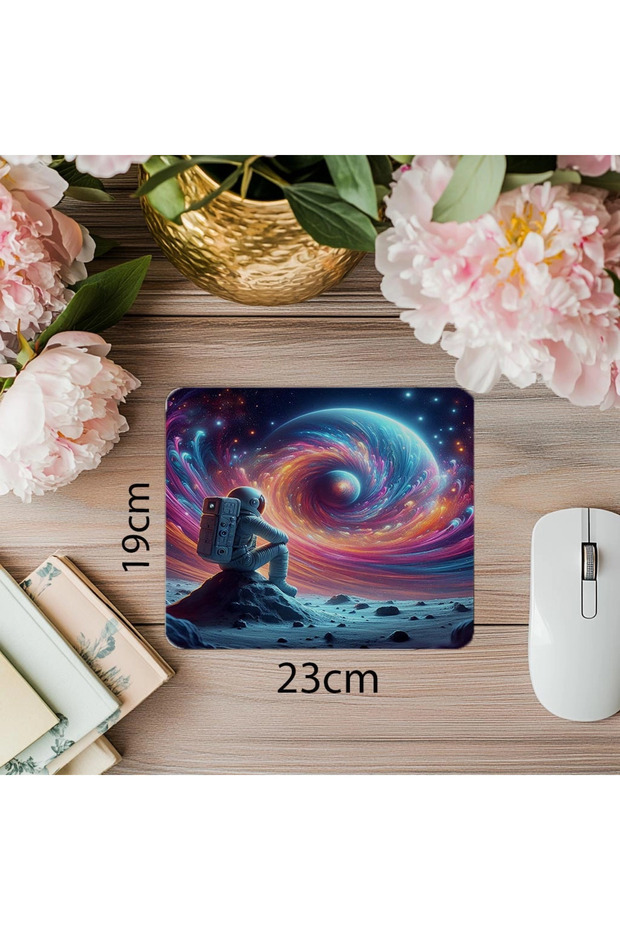 لوحة ماوس Hayalperest Space Landscape - 19x23 سم 2 مم مستطيلة مطبوعة مستوردة