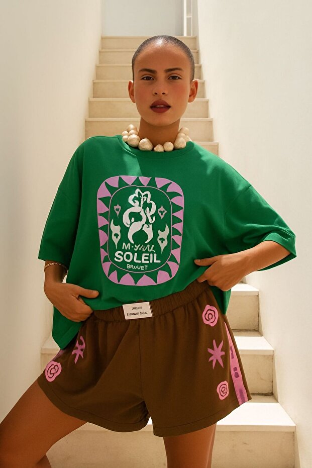 Tibrail Printed T-Shirt Oversized Unisex T-Shirt 2Pv1