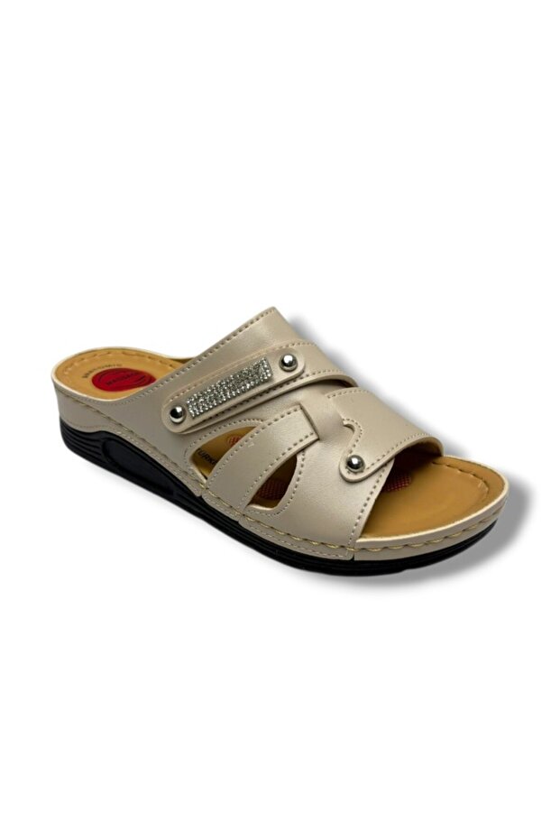 1135-26 Anatomical Massage Sole Stone Buckle Women's Slippers