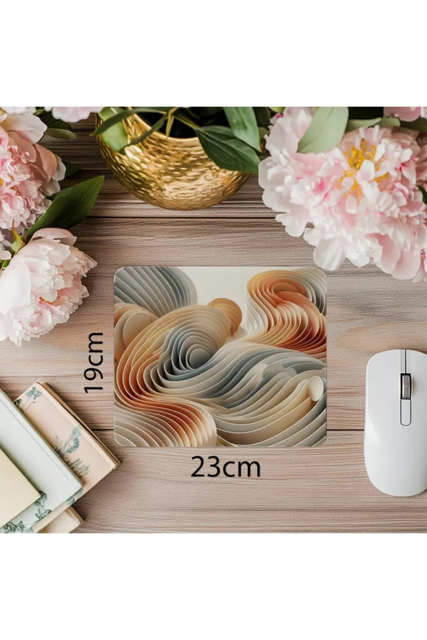 لوحة ماوس صغيرة الحجم مع هيكل هندسي Dalgasal - لوحة ماوس مستطيلة مطبوعة مستوردة مقاس 19 × 23 سم 2 مم