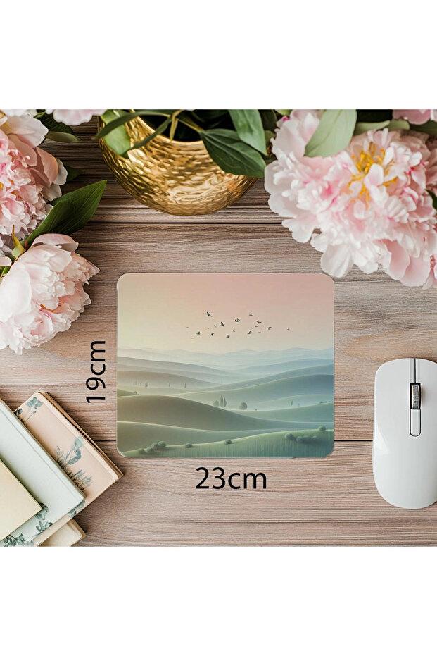 لوحة ماوس بتصميم تجريدي من Peaceful Hill - لوحة ماوس مطبوعة مستطيلة مستوردة مقاس 19 × 23 سم 2 مم