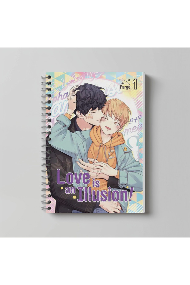 Love Illusion Yaoi Bl Anime Notebook A4 Size 60 Sheets Unlined Character Printed