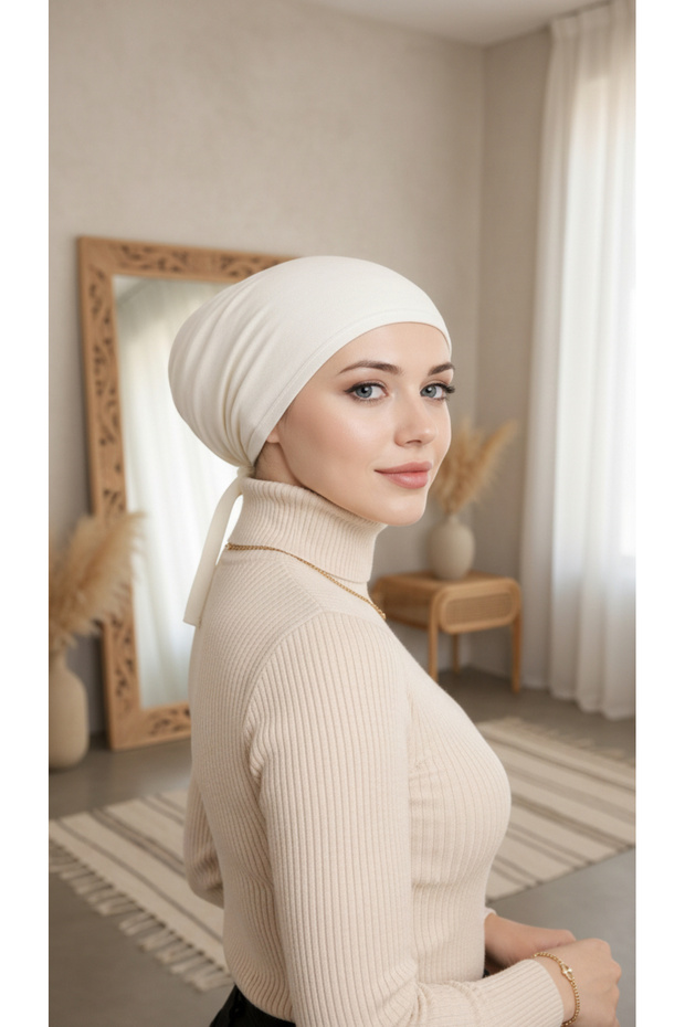 قبعة نسائية قطنية مبطنة من القطن الممشط مكونة من قطعتين